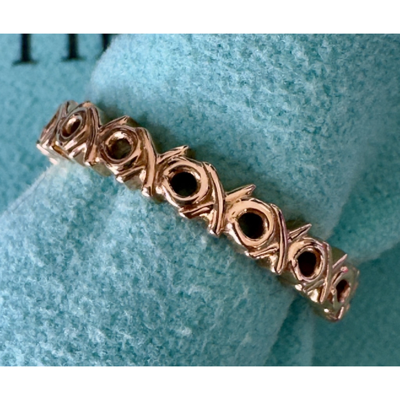Tiffany & Co. Paloma Picasso Graffiti Diamond Band 18K Rose Gold 0.06 CT SZ 6 - Picture 4 of 10